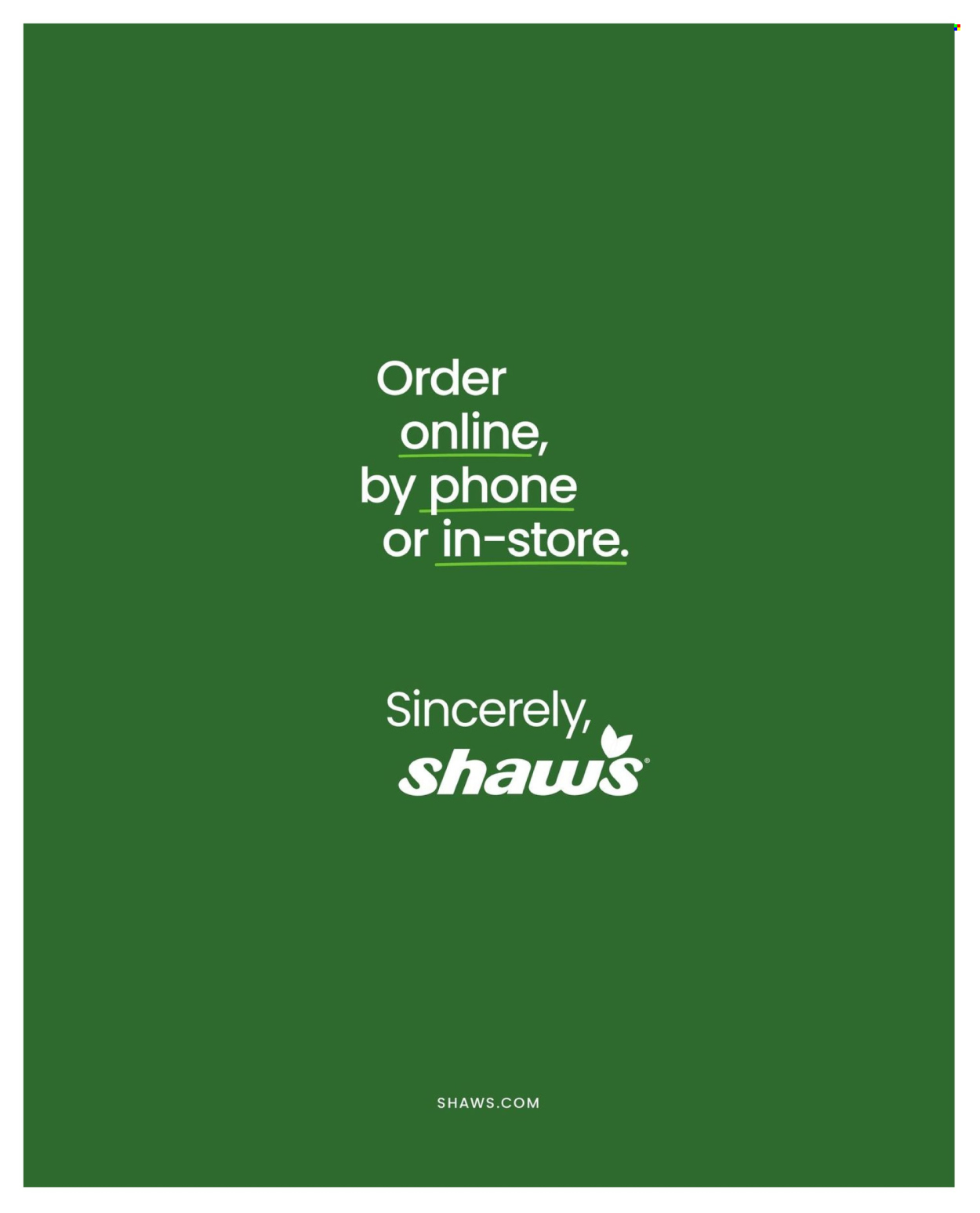 Shaw’s ad - 01/01/2025 - 12/31/2025. Page 1