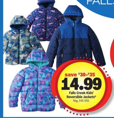 Falls Creek Kids' Reversible Jackets* - Reg. $45-$50.