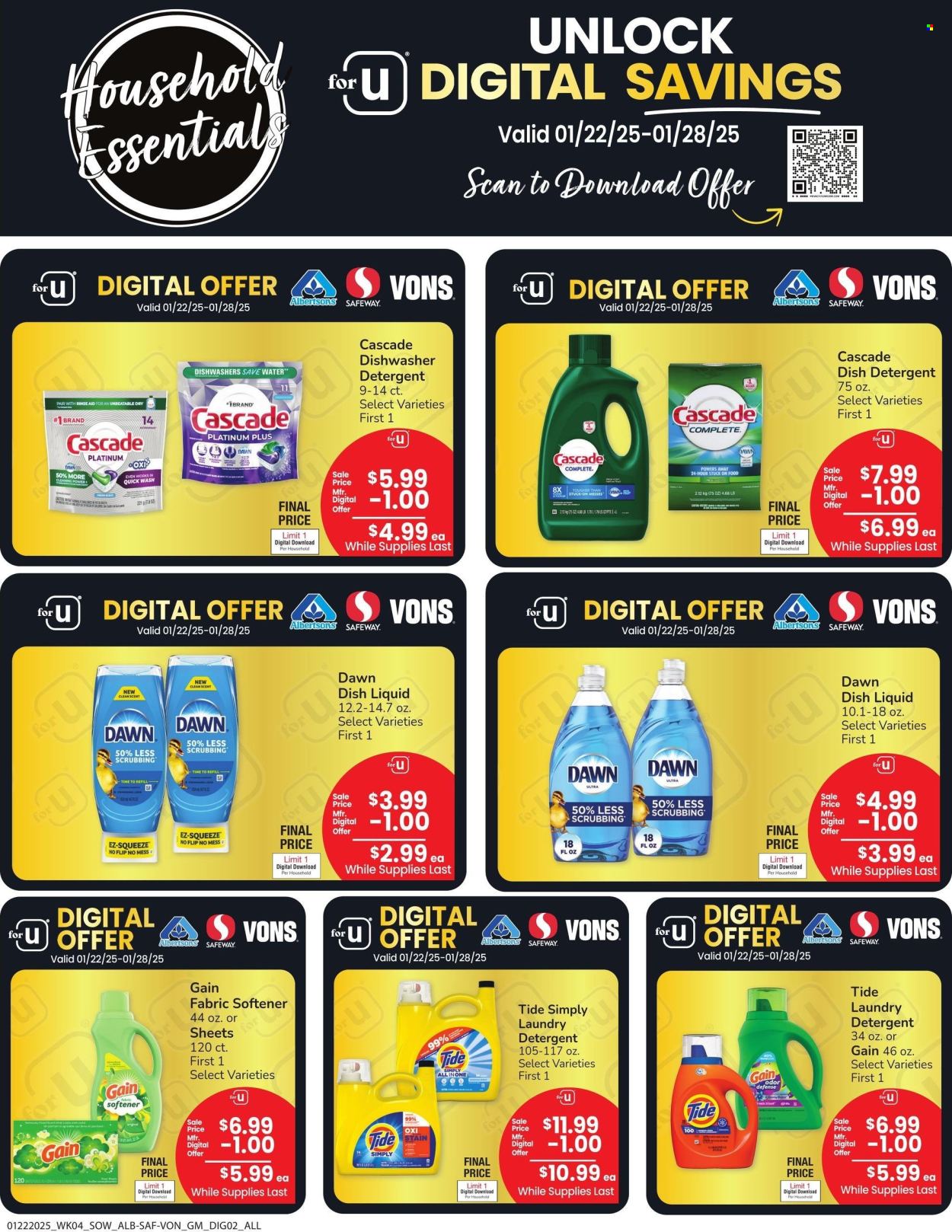 Safeway ad - 01/22/2025 - 01/28/2025. Page 1