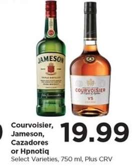 Courvoisier, Jameson, Cazadores or Hpnotiq