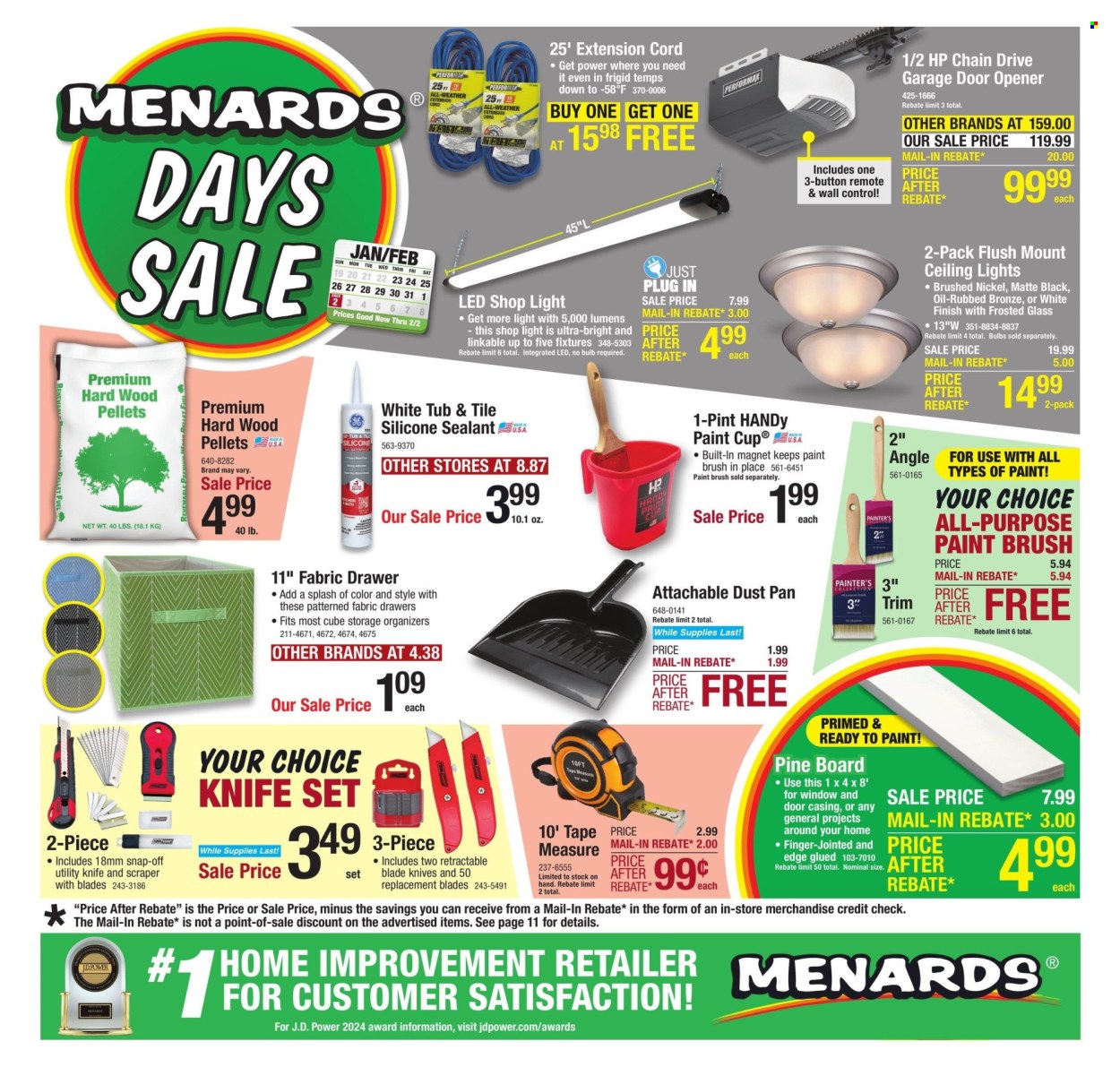 Menards ad - 01/23/2025 - 02/02/2025. Page 1